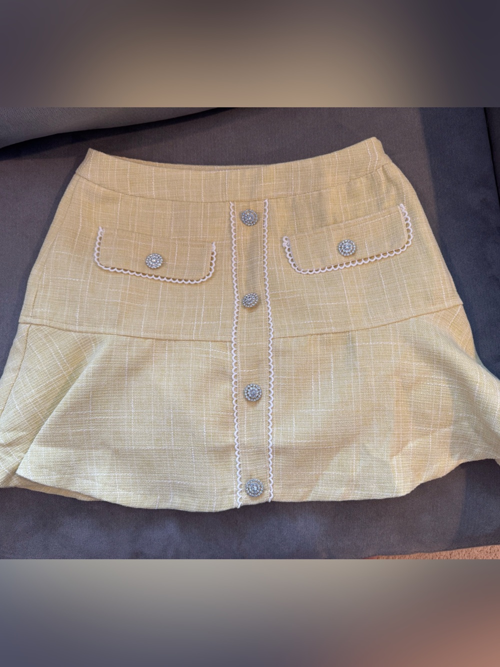 Vici morning mist Tweed Mini Skirt - Picture 5 of 7